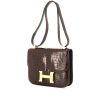 Hermes Constance handbag in dark brown porosus crocodile - 00pp thumbnail