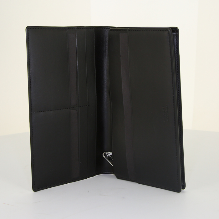 Goyard Richelieu wallet in black Goyard canvas and black leather - Detail D2