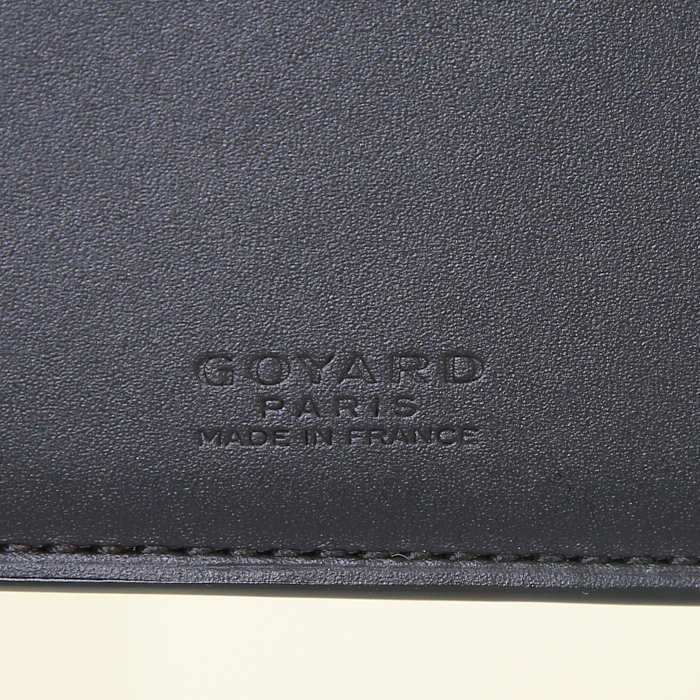 Portafogli Goyard Richelieu in tela Goyardine nera e pelle nera - Detail D3