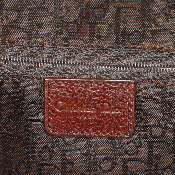 Dior Détective handbag in brown leather and brown crocodile - Detail D3