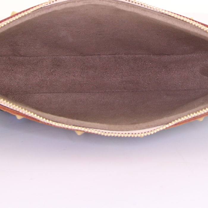 Pochette Louis Vuitton Pochette accessoires en toile monogram noire et multicolore et cuir naturel - Detail D2
