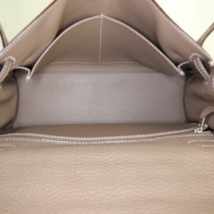 Sac à main Hermes Kelly 32 cm en cuir togo étoupe - Detail D3