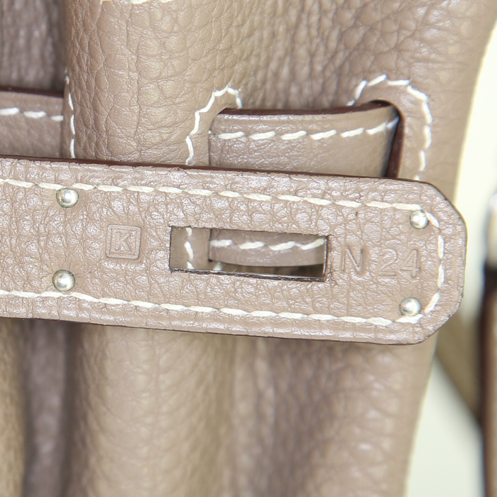 Borsa Hermes Kelly 32 cm in pelle togo etoupe - Detail D5