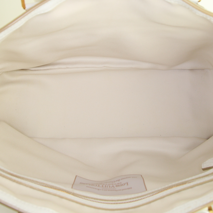 Bolso de mano Louis Vuitton en lona Monogram Idylle beige y cuero blanco - Detail D2