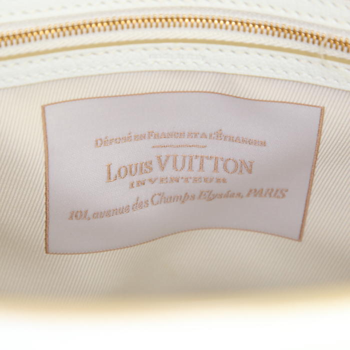 Bolso de mano Louis Vuitton en lona Monogram Idylle beige y cuero blanco - Detail D3