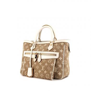 Bolso de mano Louis Vuitton en lona Monogram Idylle beige y cuero blanco
