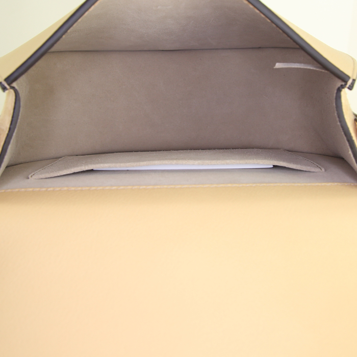 Bolso bandolera Chloé Nile en cuero beige y ante beige - Detail D3