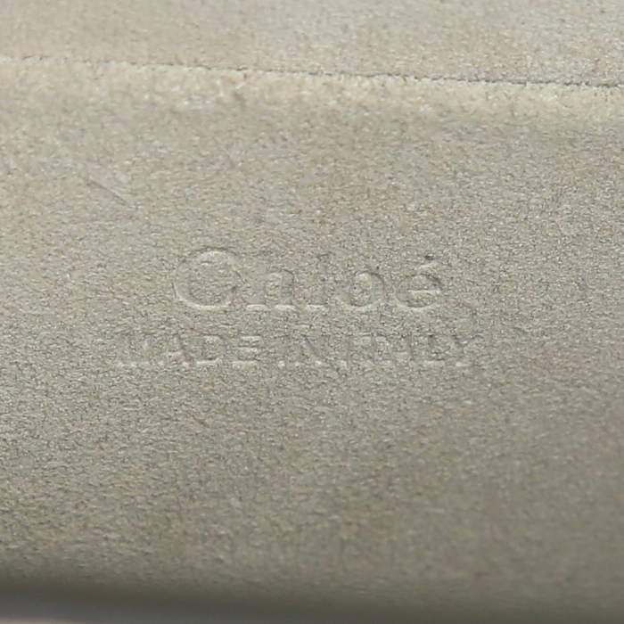 Borsa a tracolla Chloé Nile in pelle beige e camoscio beige - Detail D4