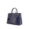 Prada Galleria large handbag in blue leather saffiano - 00pp thumbnail
