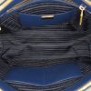 Prada Galleria large handbag in blue leather saffiano - Detail D2 thumbnail