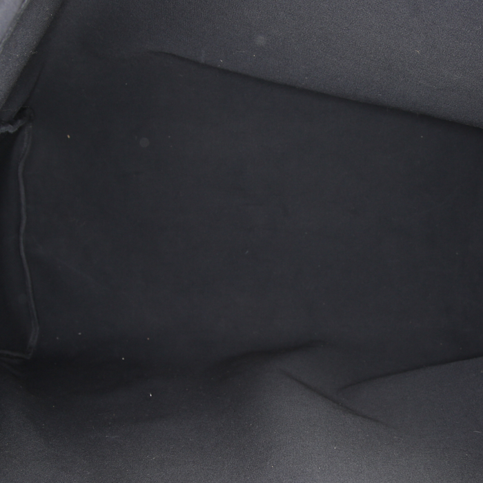 Hermes Herbag travel bag in dark blue canvas and dark blue leather - Detail D2