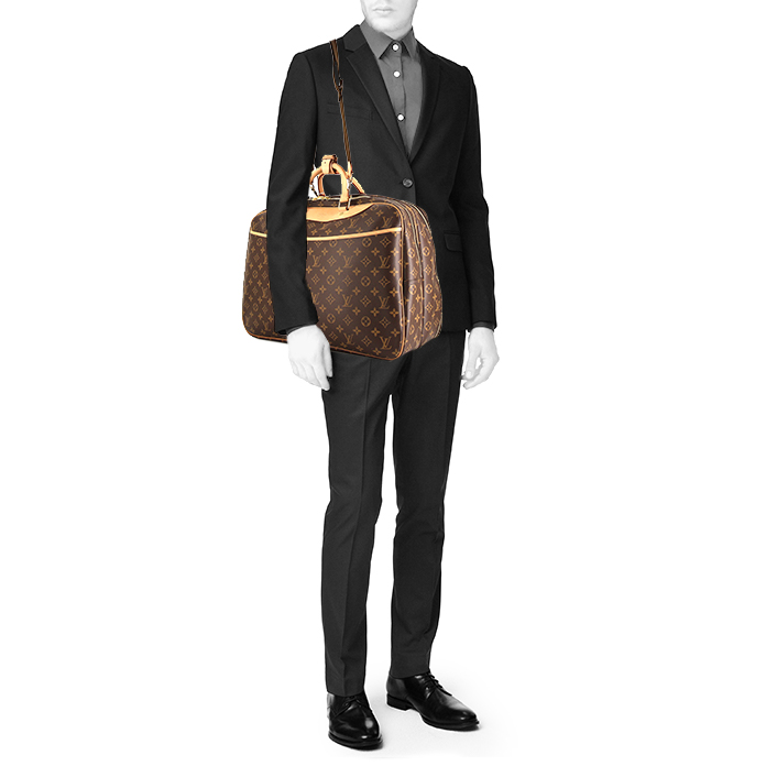 Sac de voyage Louis Vuitton Alize en toile monogram enduite marron - Detail D2