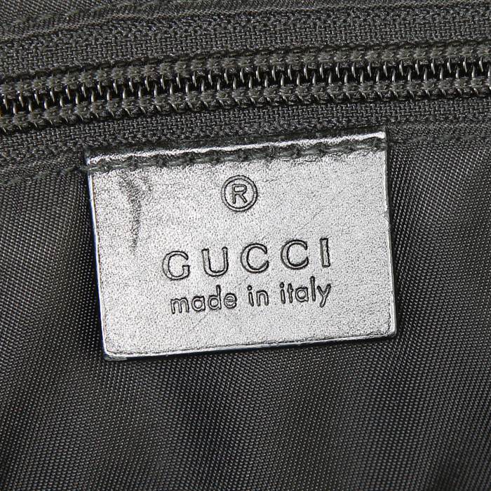 Gucci Suprême GG shoulder bag in black monogram canvas and black leather - Detail D3