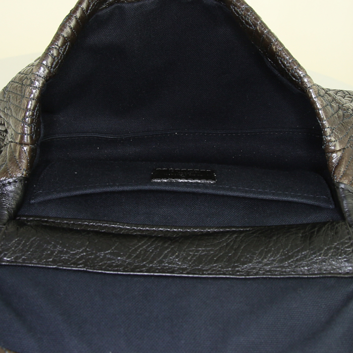 Borsa a spalla Louis Vuitton Motard in pelle monogram grigio antracite - Detail D2