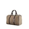 Gucci Joy Boston handbag in grey-beige monogram canvas and brown - 00pp thumbnail