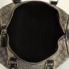 Gucci Joy Boston handbag in grey-beige monogram canvas and brown - Detail D2 thumbnail