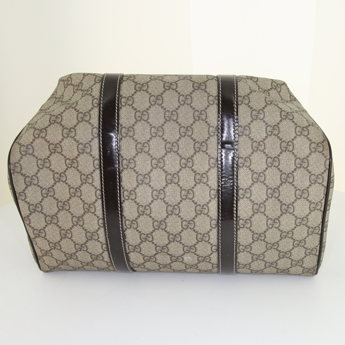 Sac à main Gucci Joy Boston en toile monogram beige-gris et cuir glacé marron - Detail D4