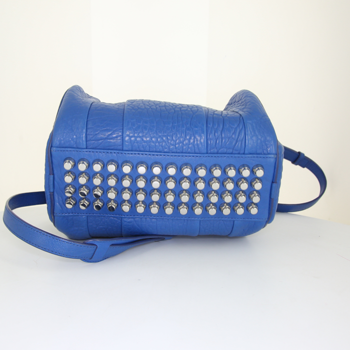 Sac à main Alexander Wang Rocco en cuir grainé bleu- électrique - Detail D5