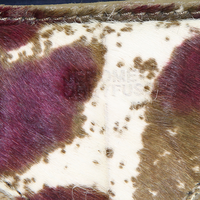 Jerome Dreyfuss Momo mini shoulder bag in beige, brown and purple tricolor foal and brown suede - Detail D3