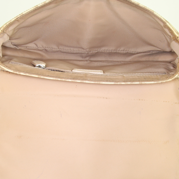 Dior Vintage shoulder bag in beige monogram canvas - Detail D2