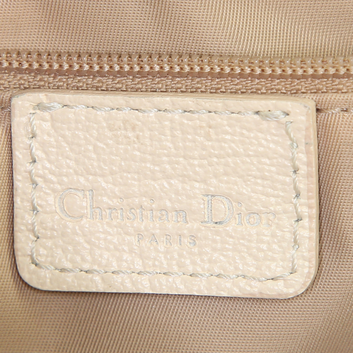 Dior Vintage shoulder bag in beige monogram canvas - Detail D3