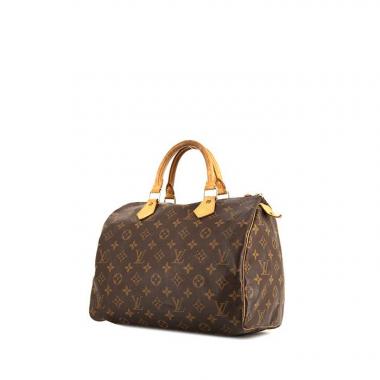 Borsa Louis Vuitton Speedy 30 in tela monogram marrone e pelle naturale