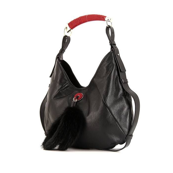 Yves Saint Laurent Pink Fabric Brown Leather Mombasa Bag