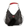 Yves Saint Laurent Mombasa bag worn on the shoulder or carried in the hand in black leather and red bakelite - 360 thumbnail