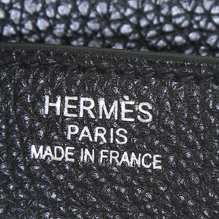 Sac à main Hermes Birkin 40 cm en cuir togo noir mat - Detail D3