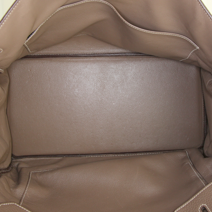 Borsa Hermes Birkin 40 cm in pelle togo etoupe - Detail D2