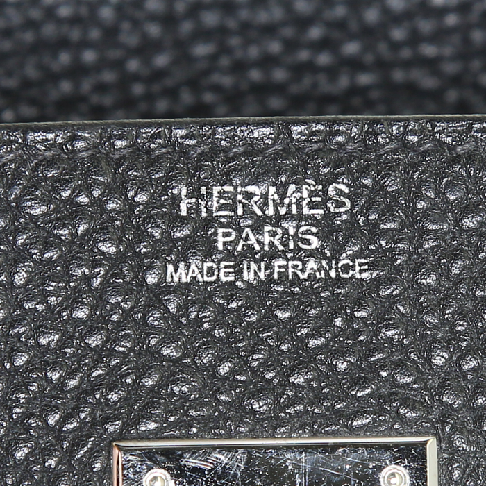 Borsa Hermes Birkin 30 cm in pelle taurillon clemence nera - Detail D3