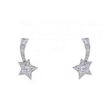 Orecchini asimmetrici Chanel Comètes in oro bianco e diamanti Orecchini asimmetrici Chanel Comètes in oro bianco e diamanti