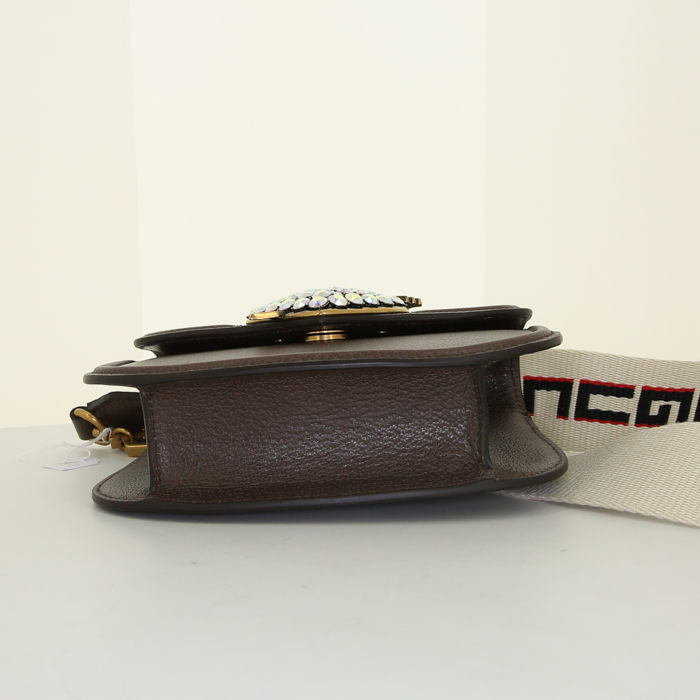 Bolso bandolera Gucci Totem Linea en cuero marrón - Detail D4