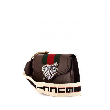 Sac bandoulière Gucci Totem Linea en cuir marron