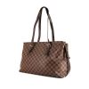 Shopping bag Louis Vuitton Chelsea in tela a scacchi marrone e pelle marrone - 00pp thumbnail