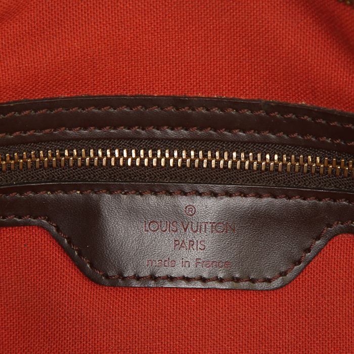 Louis Vuitton Chelsea shopping bag in brown damier canvas and brown leather - Detail D3
