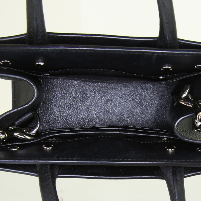 Borsa a tracolla Givenchy Horizon modello piccolo in pelle martellata nera - Detail D3