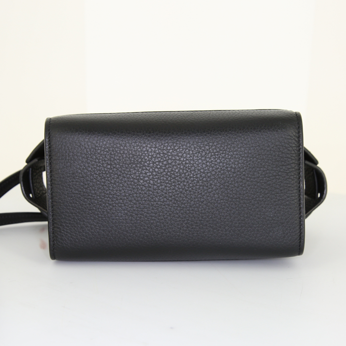 Borsa a tracolla Givenchy Horizon modello piccolo in pelle martellata nera - Detail D5