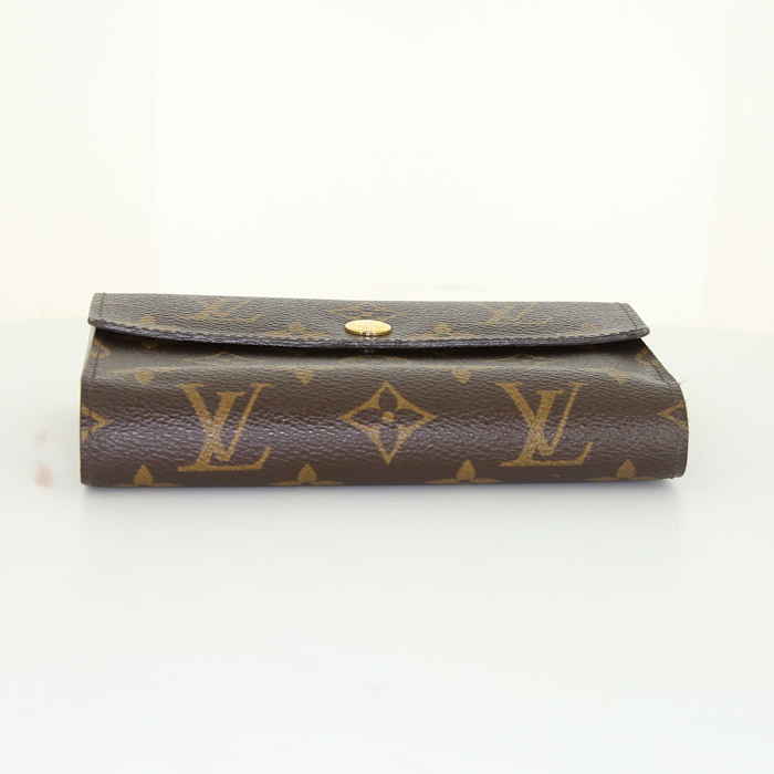 Louis Vuitton Alexandra wallet in brown monogram canvas and brown leather - Detail D4