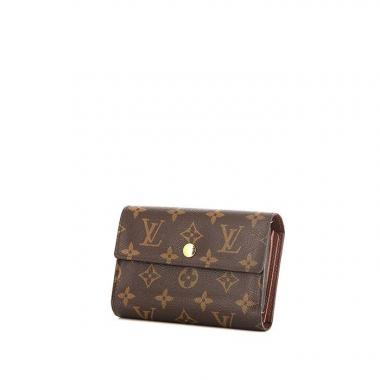 Billetera Louis Vuitton Alexandra en lona Monogram marrón y cuero marrón