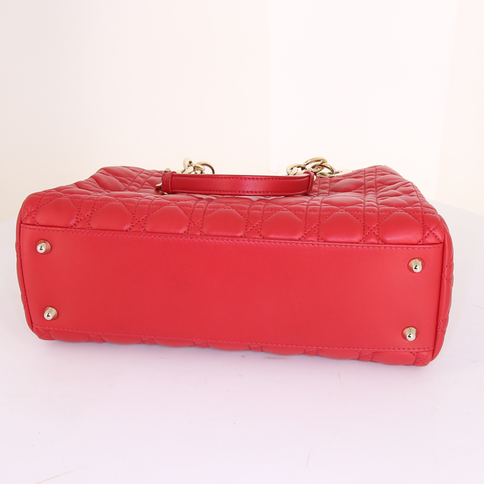 Borsa Dior Dior Soft in pelle cannage rossa - Detail D4