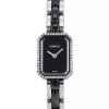 Chanel Première  mini watch in stainless steel and black ceramic - 00pp thumbnail