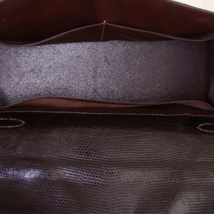 Sac à main Hermes Kelly 28 cm en lézard ébène - Detail D3