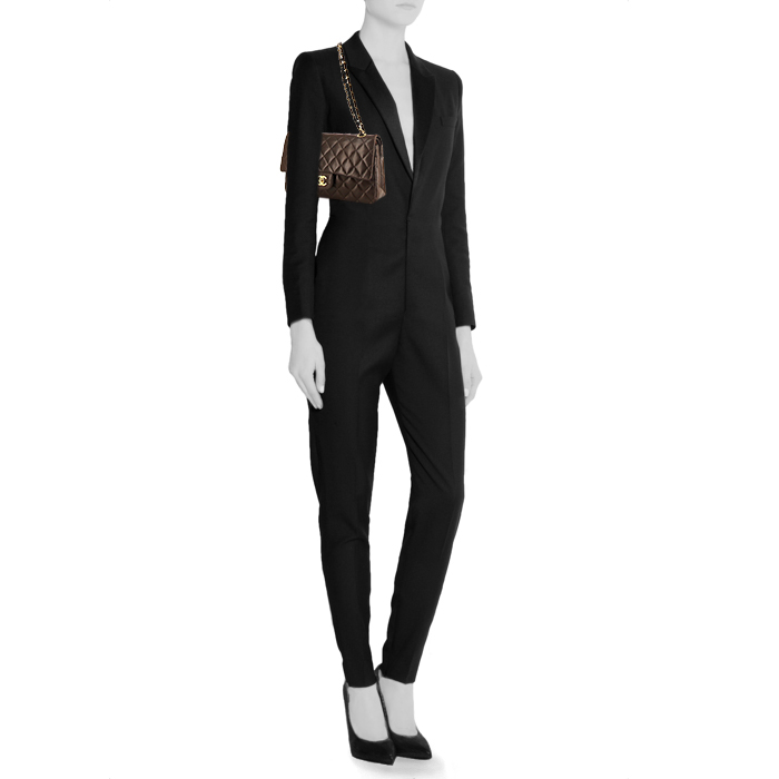 Borsa Chanel Timeless in pelle trapuntata marrone - Detail D1
