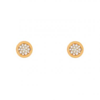 Paire de puces d'oreilles Fred Miss Fred Moon en or rose et diamants