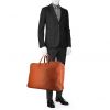 Hermes Victoria travel bag in cognac togo leather - Detail D1 thumbnail