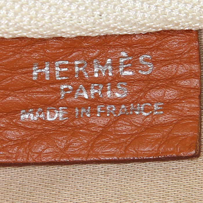 Sac de voyage Hermes Victoria en cuir togo cognac - Detail D3