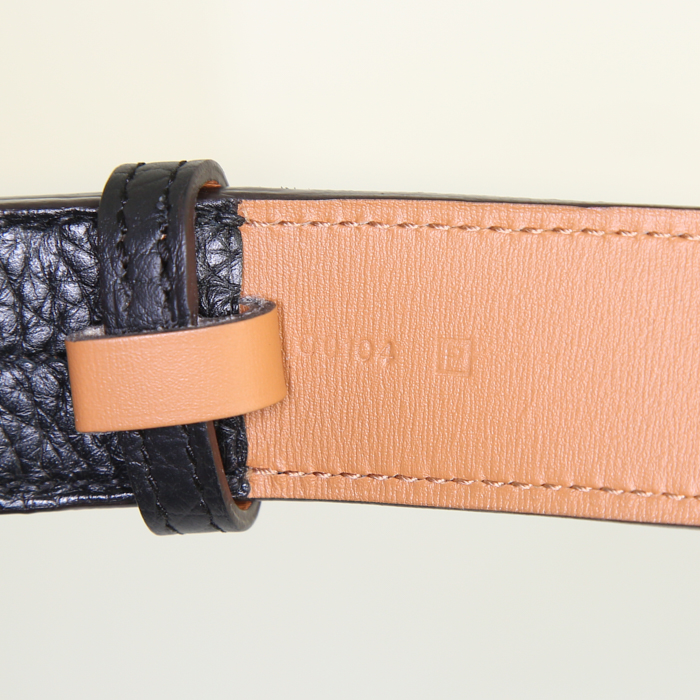 Ceinture Hermès en cuir togo noir - Detail D2
