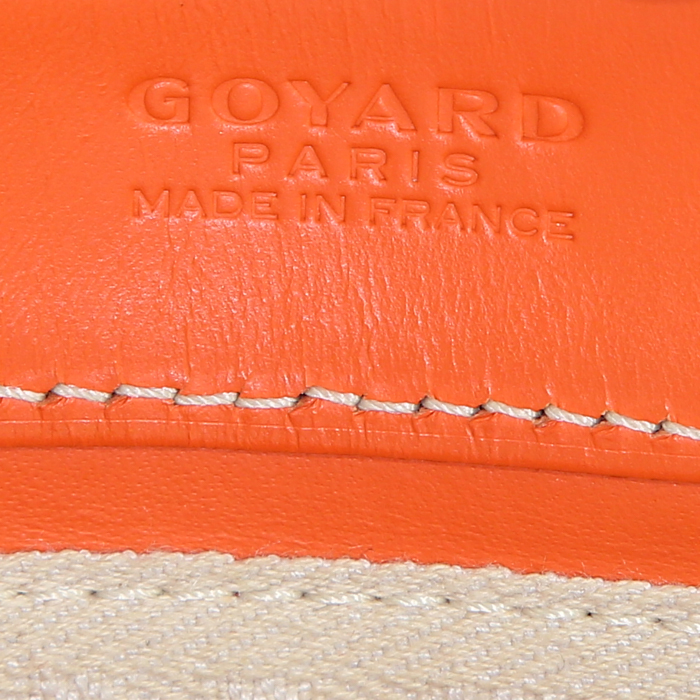 Goyard Marie Galante shopping bag in orange Goyard canvas - Detail D3
