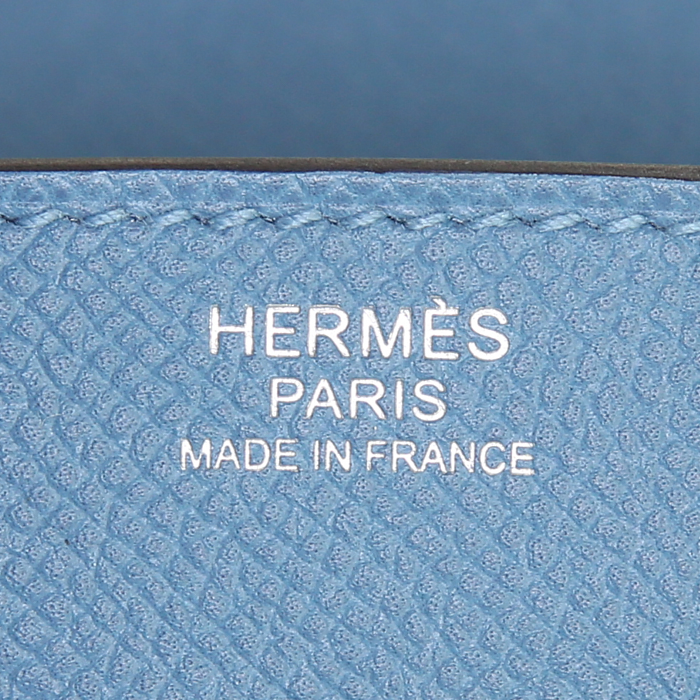 Sac Hermes Birkin 30 cm en cuir epsom bleu - Detail D3